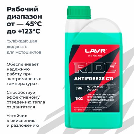 Охлаждающая жидкость для мотоциклов Antifreeze G11 RIDE LAVR MOTOLINE, 1 кг